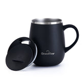 GRANDTIES insulated coffee mug with handle keeps beverages hot during commutes