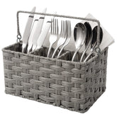 GRANNY SAYS wicker utensil caddy with handle for easy transport