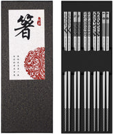 Greatamzor metal chopsticks with anti-slip tip for secure gripping.