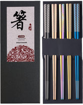 Greatamzor metal chopsticks multicolor set for stylish family meals