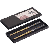 Greatamzor titanium-plated stainless steel chopsticks with square tips in black and gold for durable daily meals.