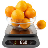 Greater Goods digital scale platform with high-contrast display for precise baking measurements.