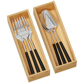 Greatseas bamboo drawer organizer two-piece set keeps utensils neatly organized.