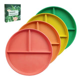 Greenandlife 9-inch divided plate in Tangerine color, ideal for color-coded, portioned meals.