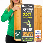 Greener Chef 24-inch bamboo cutting board over sink for space-saving meal prep