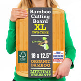 Greener Chef bamboo board with vertical grain for durable daily chopping.
