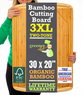 Greener Chef cutting board 30x20 overview provides ample prep space for large meals.