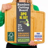 Greener Chef XL cutting board with a large surface for family meal prep.
