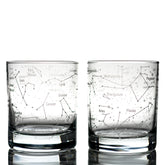 Greenline Goods whiskey glass with Orion constellation etched around the bowl for stylish stargazing