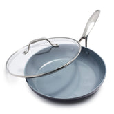 GreenPan Valencia Pro 10in frying pan with lid for even browning and easy monitoring