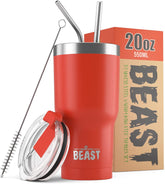 Greens Steel Beast 20 oz tumbler in Ladybug Red maintains temperature efficiently.