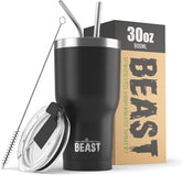 Greens Steel Beast 30oz tumbler matte black side view showing double-wall insulation