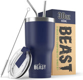 Greens Steel Beast 30oz tumbler front view in royal blue for on-the-go hydration