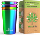 Greens Steel 16 oz rainbow cup front view shows premium finish and durability