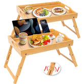 Greenual bed tray with handles for easy carrying and serving