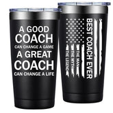 Grifarny Best Coach Ever 20oz tumbler showing bold design and heat retention benefits