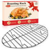 GRILL BUMP oval roasting rack in stainless steel for even browning and crisp edges.