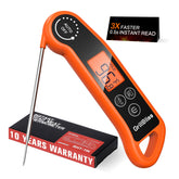 GrillBliss instant read thermometer with 0.5s readout for quick grill checks.
