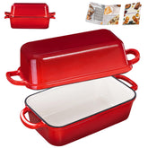 GRMlmosa 2-in-1 cast iron loaf pan with lid enables versatile baking and even crusts.