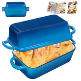 GRMlmosa cast iron bread loaf pan with lid ready for versatile baking options.