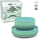 Grow Forward bamboo kids plates 8-piece set for easy self-feeding
