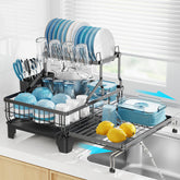 GSlife large dish drying rack extendable over sink for extra drying space