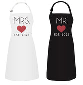 GSM Brands Mr. Est. 2025 apron front view for couples cooking together