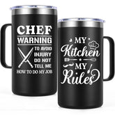 Gtmileo Chef Gifts 20oz mug front view showing sleek black finish and practical form for daily use
