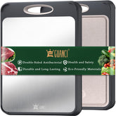 GUANCI cutting board steel side for meat, durable surface for chopping protein.