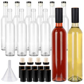 GUANENA 12-pack glass bottles with cork lids shown for home brewing and storage
