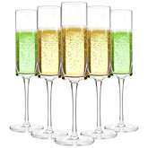 GuanQiao 12-pack plastic champagne flutes with square design, durable and reusable.