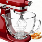 GuanQiao double-layer glass bowl designed for KitchenAid tilt-head mixers, sturdy and clear.
