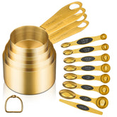 GuDoQi gold magnetic spoons with leveler for precise measurements during baking.