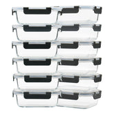 GULFLIN 12-pack glass meal prep containers for durable, batch-friendly storage.