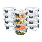 GULFLIN 12-pack small glass containers with lids for organized meal prep.