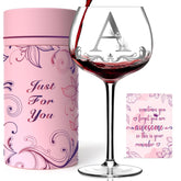 Gumry monogram wine glass with initial A, perfect for personalized toasts and gifting