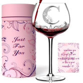 Gumry monogram wine glass with initial C for a refined personal touch
