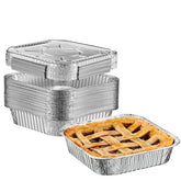 GUSTO 25-set 8-inch square foil pans with lids for baking and transport