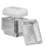 GUSTO 2lb foil pan with lid, 8x5 size, ideal for baking and easy transport.