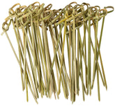 GUSTO Bamboo Knot Picks, 4.75 inches, ideal for olives and cheese plates.