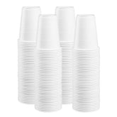 GUSTO Comfy Package 7oz white cups for cold drinks at parties.