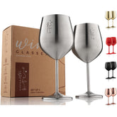 Gusto Nostro stainless-steel wine glass 18 oz, durable and stylish for outdoor sipping.