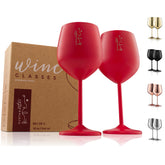 Gusto Nostro stainless steel wine glass 18oz bowl for outdoor sipping without spills.