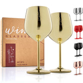 Gusto Nostro stainless steel wine glass 18oz poolside ready for outdoor use.