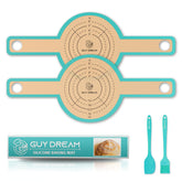 GUY.DRE.MAT Bread Sling with teal handles for easy, controlled lifting of dough