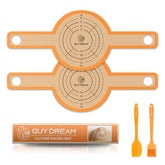GUY.DRE.MAT bread sling in orange enhances precise dough placement for 8–9 inch baskets.