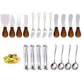 GUZE-US cheese spreaders with natural wood handles for smooth butter spreading