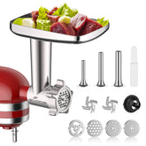 GVODE metal food grinder attachment for KitchenAid, durable build for reliable grinding