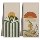 GwhyGifts Boho Kitchen Towels sunrise pattern for quick cleanup