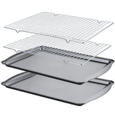 Gymdin baking sheet with cooling rack set, oven-ready and easy cleanup.